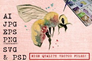 Abstract Bee Watercolor Illustrations Review