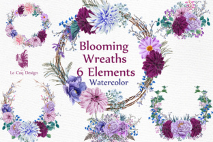 Blooming Watercolor Wreaths Illustrations Review