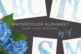 Blue Watercolour Clipart Alphabet 104 Files Review