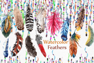Feathers Watercolor Clipart & Illustrations