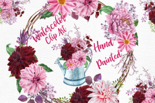 Pink Watercolor Floral Illustrations Review
