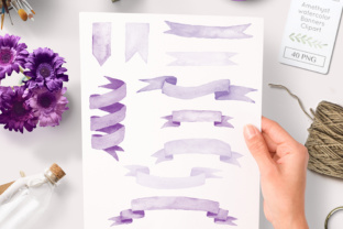 Purple Watercolor Banners & Illustrations