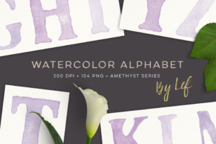 Purple Watercolour Alphabet Illustrations Review
