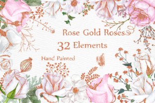 Rose Gold Watercolor Flowers Clipart Review