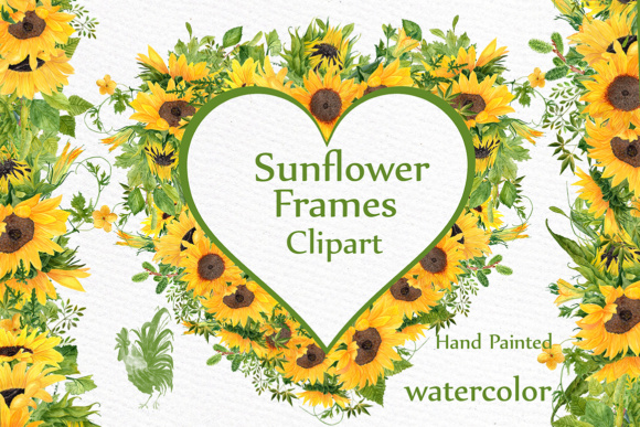 Sunflower Watercolor Frames Clipart Review