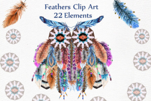 Watercolor Feathers Clipart & Illustrations