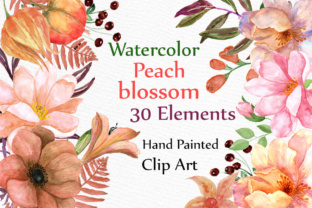 Watercolor Floral Clipart for Embroidery