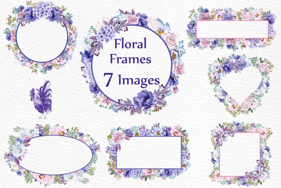 Watercolor Peonies Frames: Premium Illustrations