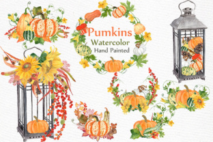 Watercolor Pumpkin Clipart Design & Illustrations