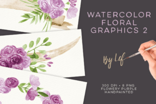 Watercolor Purple Wreaths Clipart & Illustrations