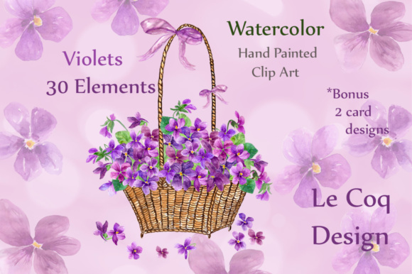 Watercolor Violet Flowers Clipart Review