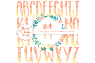 Watercolor Wreath Alphas Clipart Review