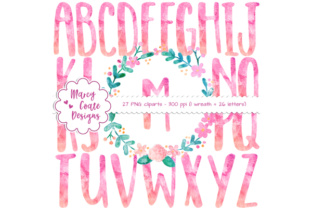 Watercolor Wreath Alphas Clipart Review